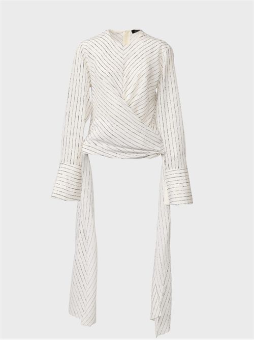 Printed crêpe de Chine crew-neck top FABIANA FILIPPI | TPD226F684M3870142